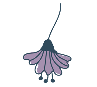 Purple Drop Flower Sticker