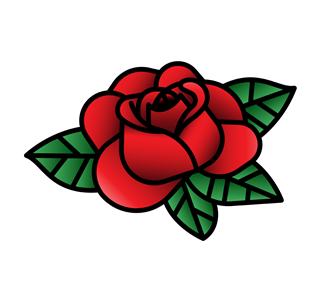 Small Tattoo Rose Flower Sticker