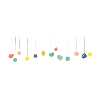Rainbow Sketched Dots Banner Sticker