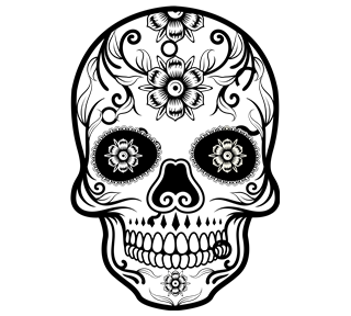 Ink Line Sugar Skull 1 Sticker