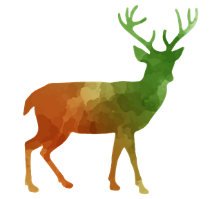 Christmas Deer Silhouette Sticker