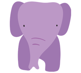 Purple Elephant Sticker