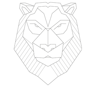 Geometric Lion Sticker