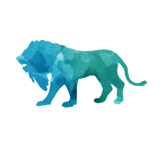 Lion in Blue Sticker