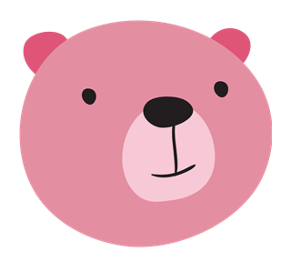 Pink Bear Head Sticker