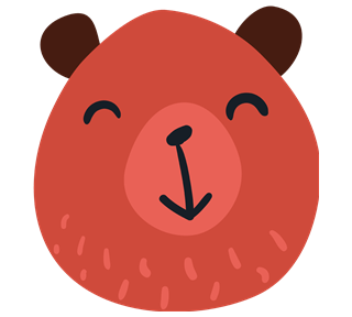 Red Bear Head Sticker