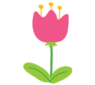 Pink Tulip Flower Sticker