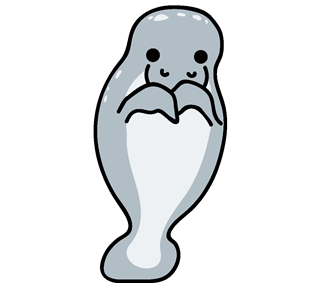 Shy Manatee Sticker