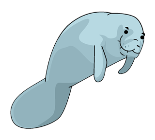 Floating Manatee Sticker