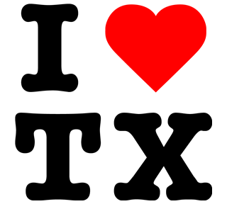 I Love Texas Heart Sticker
