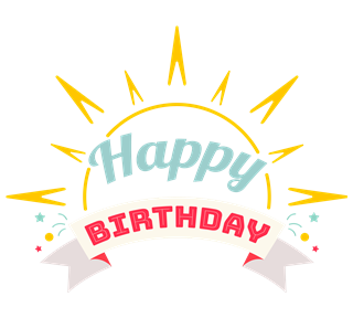 Happy Birthday Sun Banner Sticker