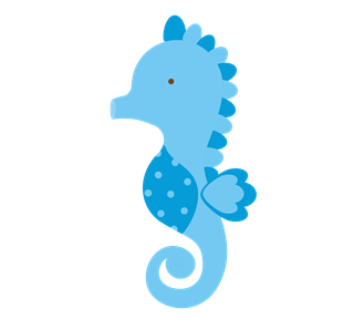 Blue Sea Horse Sticker