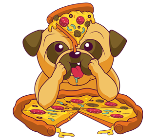 Pug Pizza Sticker
