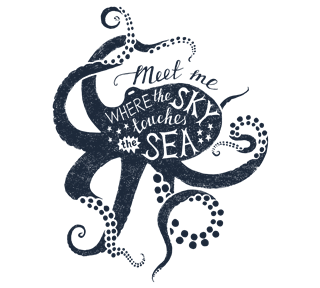 animal quotes where the sky touches sea Sticker