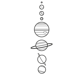 space_planetsinline.pdf Sticker