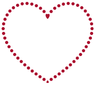 Red Heart Dotted Sticker