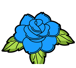 Blue Rose Flower Sticker