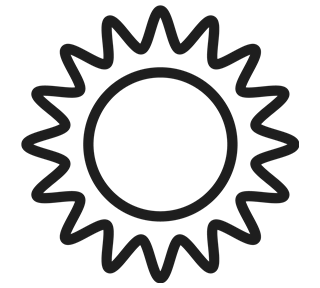 Sun Line Drawing Sticker