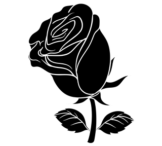 Black Rose Flower Stem Sticker