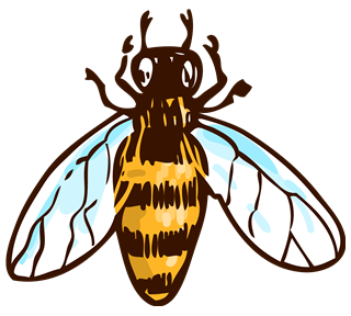 Bee Drawing Sticker