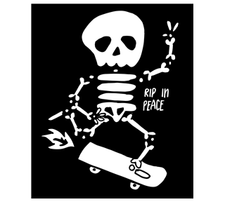 RIP Skull Peace Skeleton Sticker