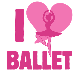 I Love Ballet Heart Sticker