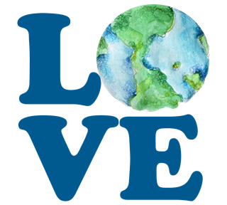 Blue Love Earth Sticker