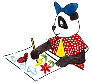 Panda Bear Art Sticker