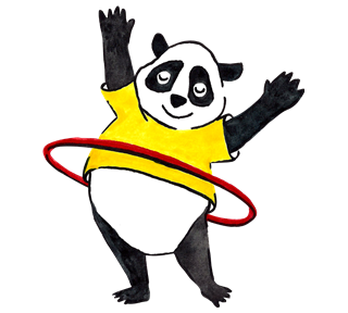 Panda Bear Hula Sticker