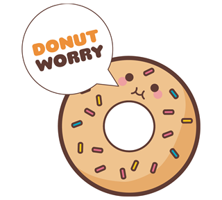 Kawaii Cute Donut Worry Sticker