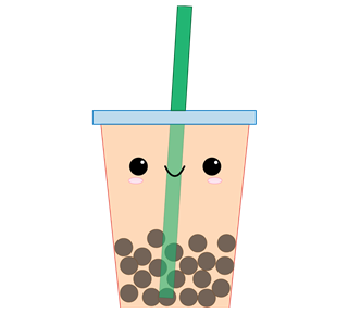 Peach Bubble Tea Sticker
