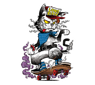 Skater Cat Sticker