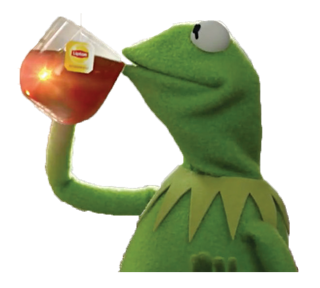 Funny Kermit Sips Tea Meme Sticker