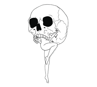 Slim Chance Skull Legs Sticker