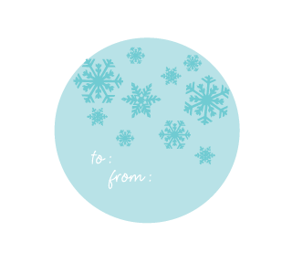 Christmas Tag Snowflakes Circle Sticker