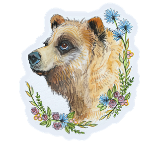 Abigail Springfield Garden Bear Sticker