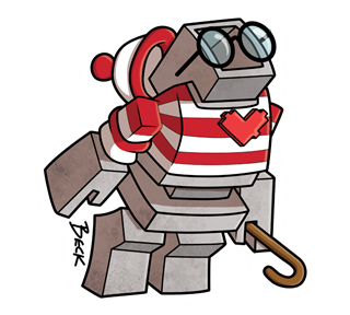 Cute Beck Waldo Heart Robot  Sticker