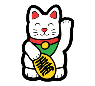 Hello Fortune Cat Sticker