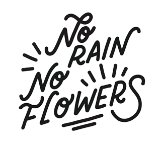Steffi Tsai No Rain Motivational Quote Sticker