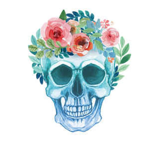 Flower Skull Sticker