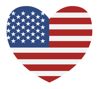Heart American Flag Sticker