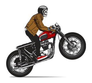 Motorcyle Skull Rider Sticker