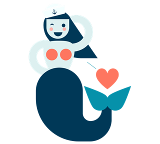 Blue Graphic Mermaid Sticker