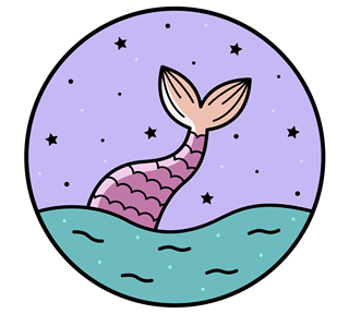Mermaid Tail Night Sky Sticker