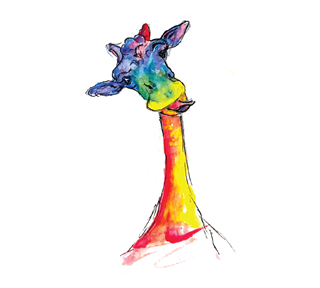 Rainbow Giraffe Sticker