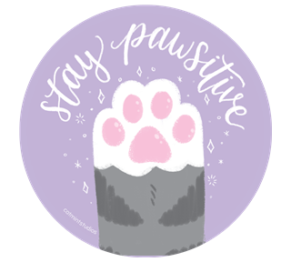 Stay Pawsitive Motivational Quote Sticker