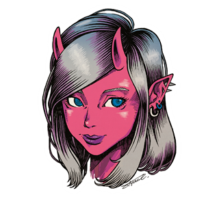 Demon Girl Sticker