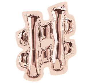 Hashtag Balloon Sticker