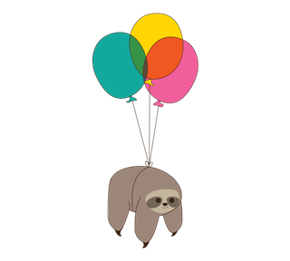 Balloon Sloth Sticker