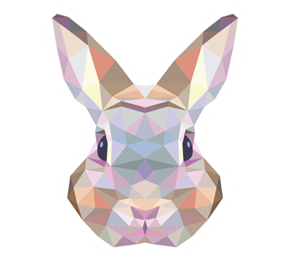 geometric bunny_Artboard 1.png Sticker